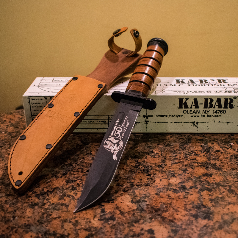 Голям юбилеен военоморски нож от Корейската война KABAR 14760 U.S.M.C