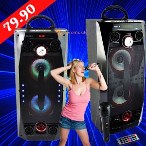 Преносима и супер мощна HiFi караоке тонколона със светлинни ефекти RX-S54 2x50W