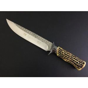Голям ориенталски ловен нож COLUMBIA USA SA45 SNAKE с широко острие и кокалена дръжка