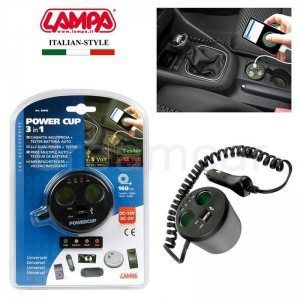 POWERCUP LAPMA ITA - 3в1- мощно зарядно USB, автозапалка и тестер за акумулатора