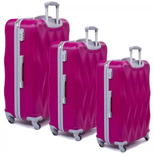 Комплект 3 броя ABS твърди, леки и компактни спинър-куфари 1255 Фукси PINK