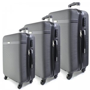 Комплект 3 броя ABS твърди и леки спинър-куфари Perefct ++ Line 1252 BLACK