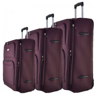 Висок клас разширяващи се текстилни куфари Perfect Line BORDO 1048 3 бр.