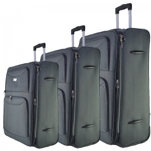 Висок клас разширяващи се текстилни куфари Perfect Line GREY 1048 - 3 броя