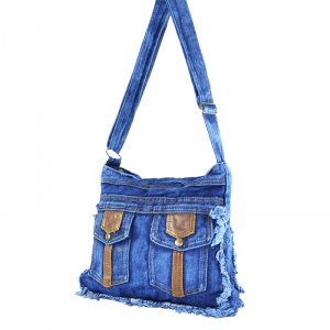 Denim Jeans BAG 11364 DOUBLE POCKET - дамска чанта за през рамо