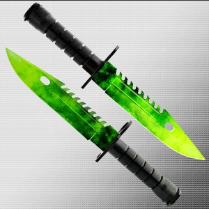 Геймърски нож COUNTER STRIKE CS M9 BAYONET ELITE EMERALD M10 с ПОДАРЪК - дървена стойка
