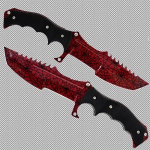 Геймърски нож CS HUNTSMAN ELITE RUBY HM7 и ПОДАРЪК дървена стойка