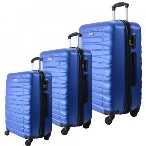 Комплект 3 броя ABS авио куфари-спинъри TRANSIT 837 SKY BLUE, скрит механизъм, РАЗШИРЕНИЕ