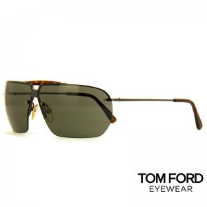 Мъжки слънчеви очила Tom Ford Dunning TF6 772 Black Gold Leather Square Aviator Sunglass
