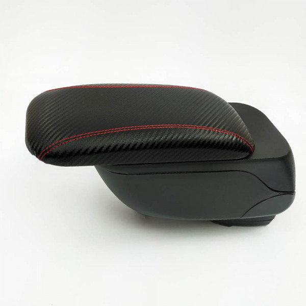 Меко подлакътно барче 48014-CB за кола с кожени елементи, сигурно затваряне и слайдер на подлакътника