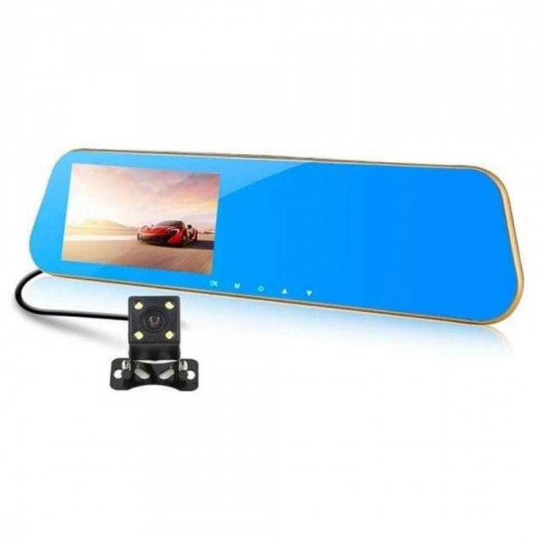 DVR видеорегистратор за автомобил 1080p под формата на огледало с две камери