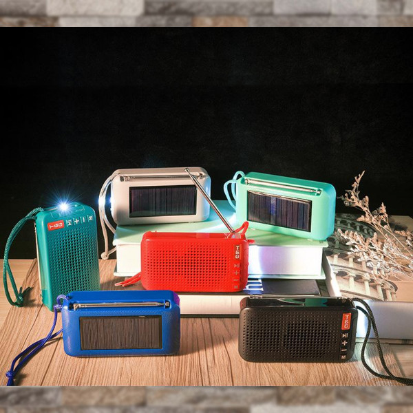 Мощна соларна BT колонка Stereo TG-184 СИВА - портативна, безжична, поддържа TWS