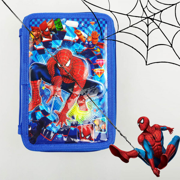 Прекрасен ученически несесер за момче  "СПАЙДЪРМЕН" с 3 разделения, 21 х 13 х 6 см