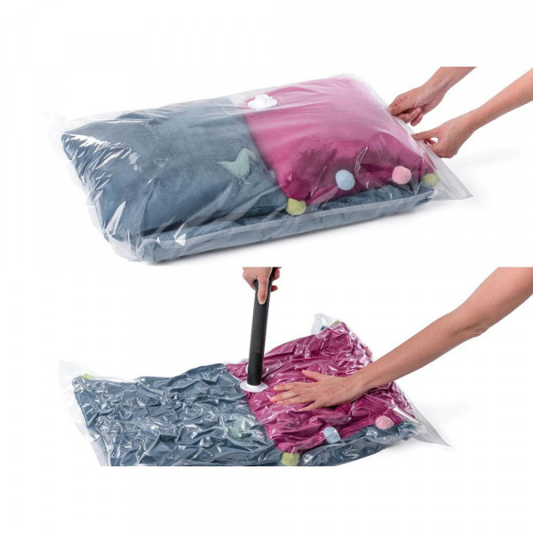 Вакуум торба за съхранение на дрехи - предпазва плата от външните условия и насекоми и спестявя място 60 х 80 см