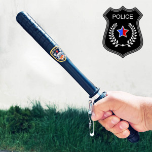 Компактна гумирана полицейска палка за самозащита - гъвкава инерциална, 37 см