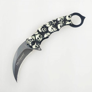 Италиански сгъваем нож FOX KNIFE FA33 - KARAMBIT Skulls