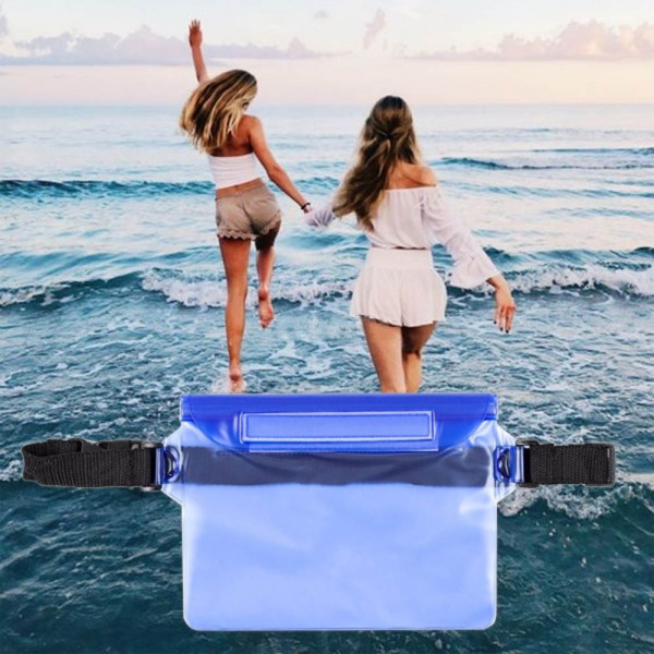 Непромкаема плажна чантичка-калъф за кръст 22 х 17 см