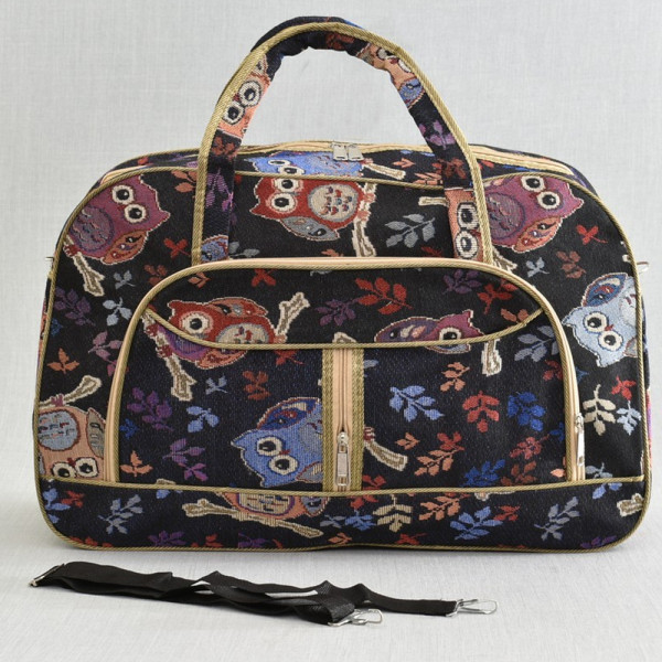 Голяма текстилна пътна чанта 3950 БУХАЛИ, ЧЕРНА