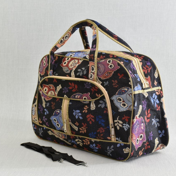 Голяма текстилна пътна чанта 3950 БУХАЛИ, ЧЕРНА