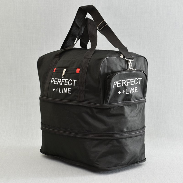 Два етажа голям текстилен сак 722 ЧЕРЕН