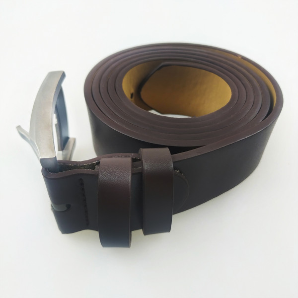 Елегантен колан Exclusivo Men DARK BROWN,  дълъг 120 СМ, тъмно кафява еко кожа
