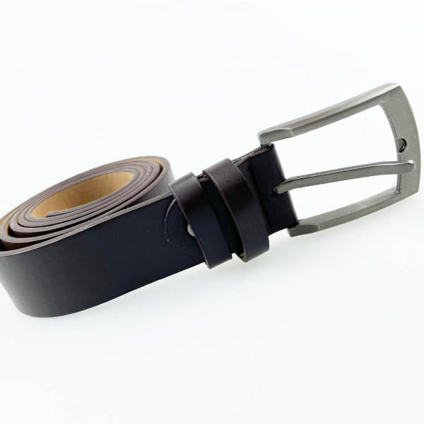 Елегантен колан Exclusivo Men DARK BROWN,  дълъг 120 СМ, тъмно кафява еко кожа