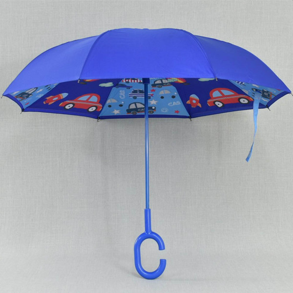 Детски ветроупорен чадър 22806 PINK GIRAFFE, затварящ се наобратно