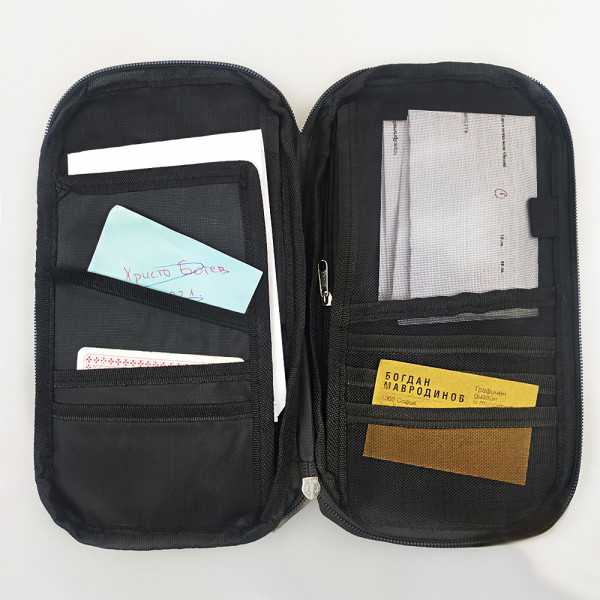 Пътен МУЛТИ органайзер - калъф за документи - 12 отделения за всякакви важни документи, компактен 13 х 24 см