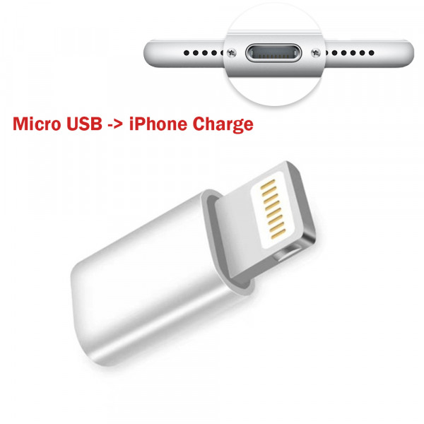 Адаптор за iPhone от USB Micro  8 PIN с връзка за удобство