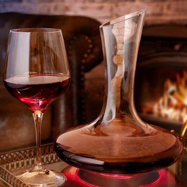 Стъклена гарафа декантер за вино и винени напитки