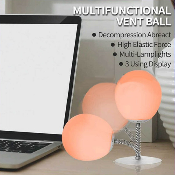 Практична RGB LED лампа БАЛОН на пружина, идеална цветна декорация и осветеност