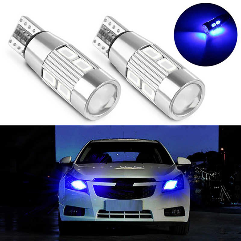 Лед Крушка За Габарит, Т10 W5W LED 10 SMD, Canbus, 12V, Синя Светлина, 1бр