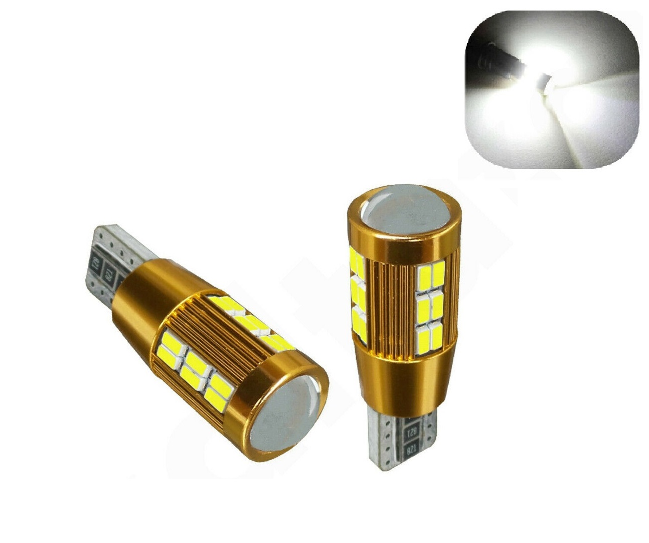 1 бр LED Лед Диодна Крушка За Габарит, Т10 W5W 194 168, 30 SMD, 12V, Бяла Светлина, Canbus - Error free , Без грешки