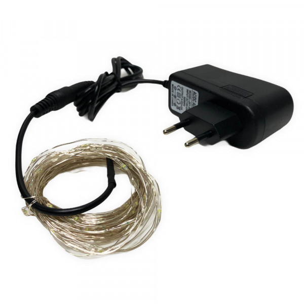 Декоративни LED лампи на тел , 10м, Бял