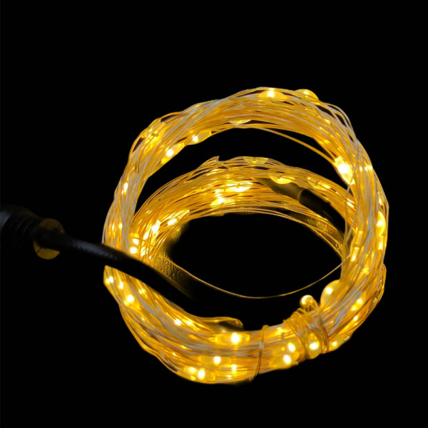 Декоративни LED лампи на тел , 10м, Жълт