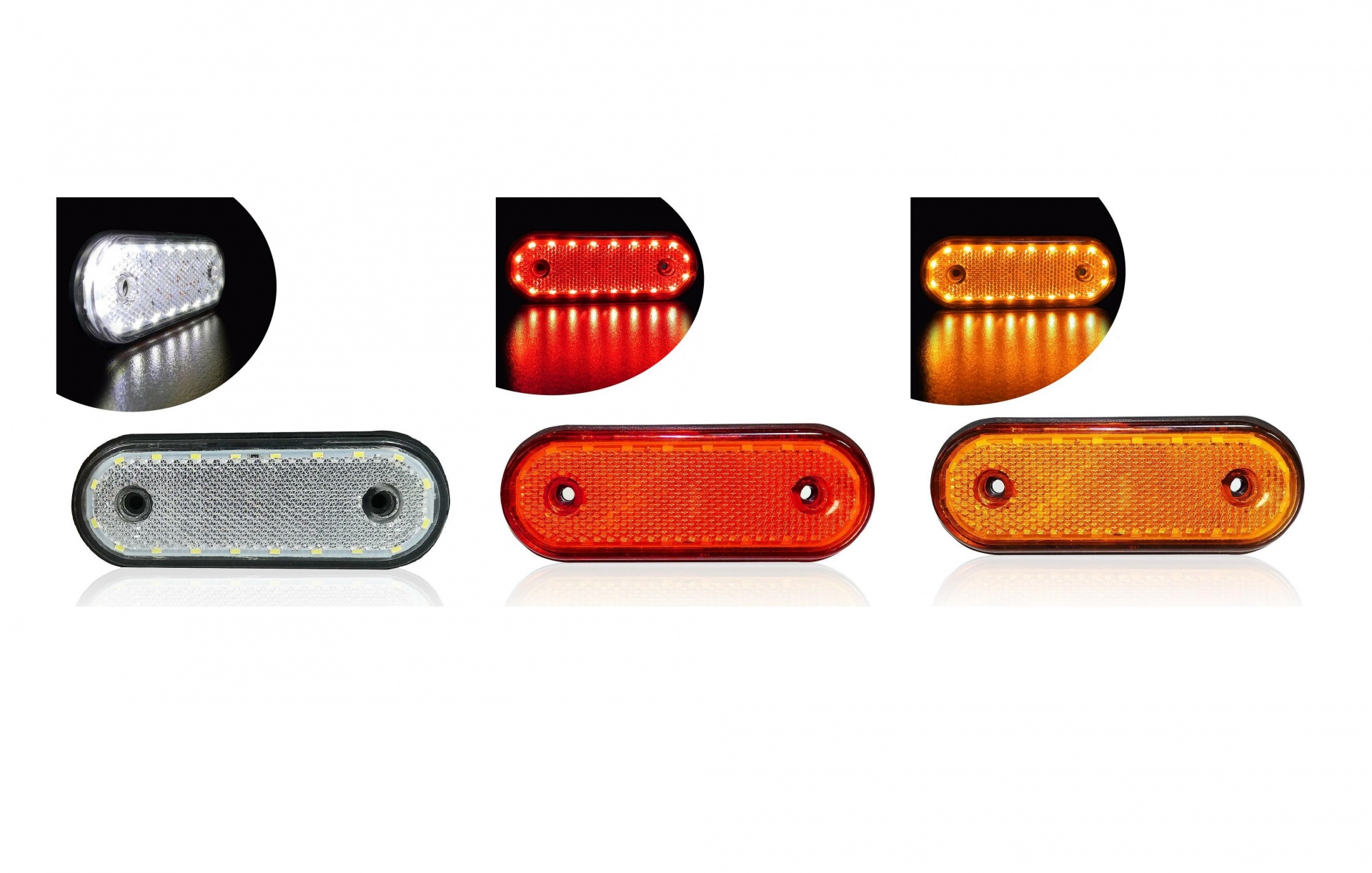 LED Диоден Габарит, Бял, Червен, Жълт, Маркер, 20 Диода, 12V - 24V