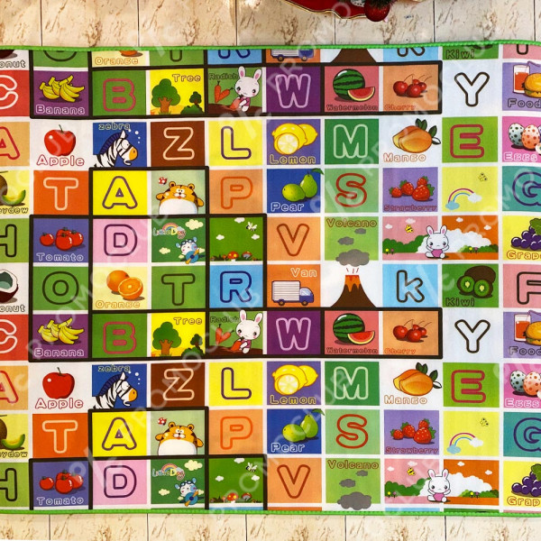 Ултра голямо детско килимче с две лица, 200х180 см, образователно, топлоизолиращо, водоустойчиво