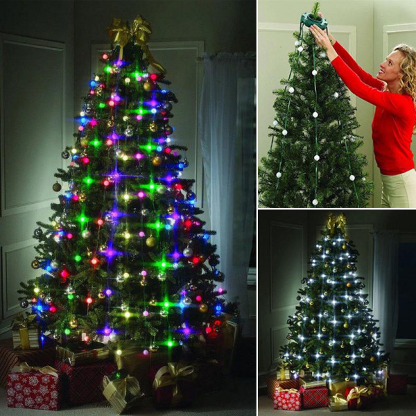 Невероятни коледни LED лампички TREE DAZZLER, елхи до 2.3 м, 64 LED крушки, 16 цвята