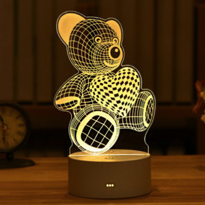Стилна триизмерна LED лампа 3D CREATIVE TEDDY...