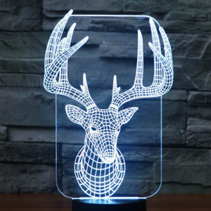 Стилна триизмерна LED лампа 3D CREATIVE DEER,...