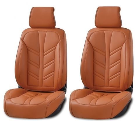 Лукс Универсална Кожена Тапицерия / Калъфи за предни седалки, оранжева