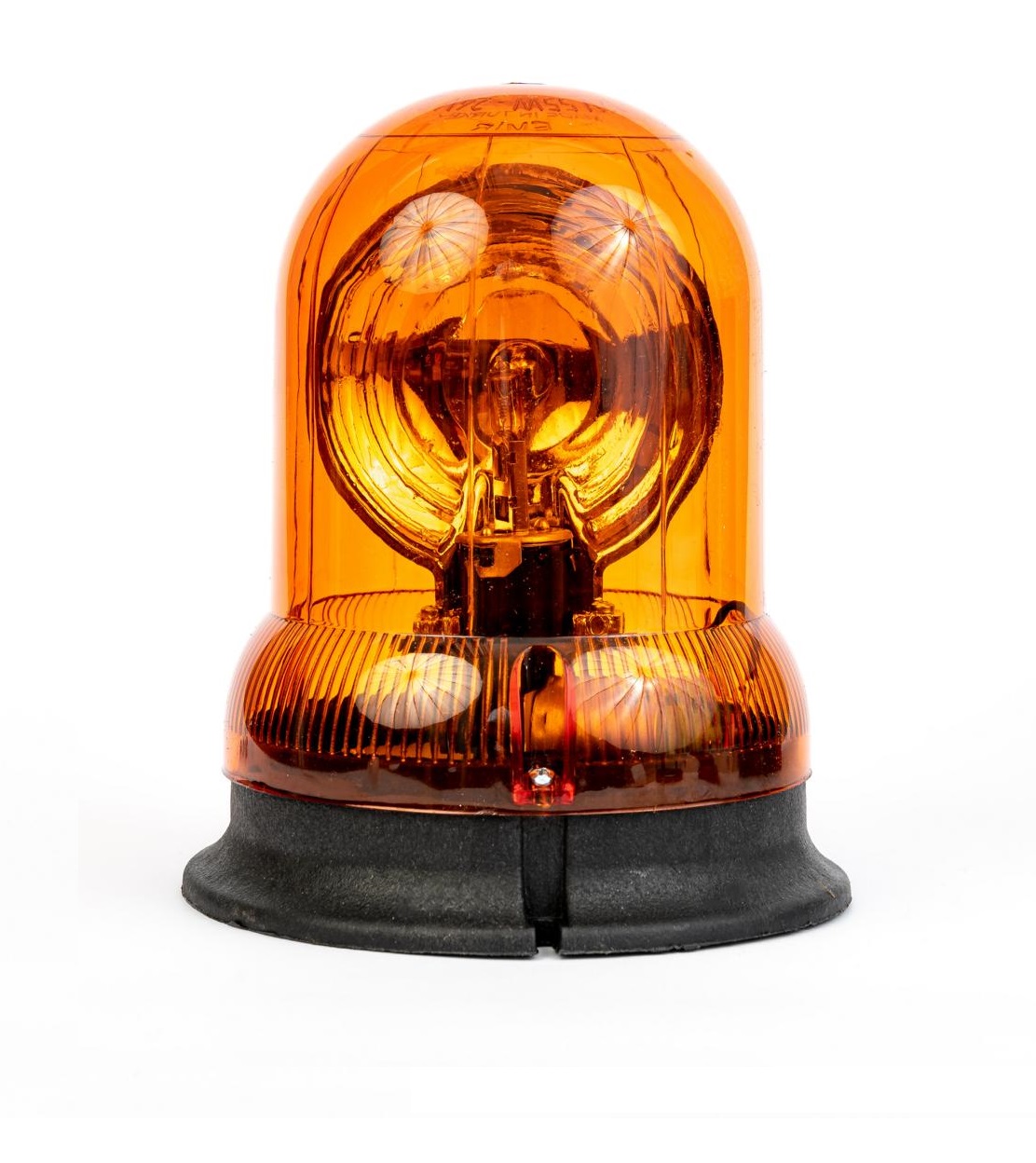 Въртяща Сигнална Аварийна Оранжева Лампа Маяк с Крушка 12V - 24V, Ø 148mm