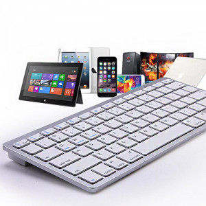 Компактна ултра тънка Bluetooth мини безжична клавиатура Wireless keyboard...