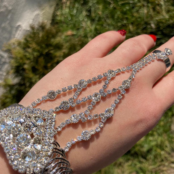 2в1 Луксозна гривна с пръстен и камъни🤍 СЕГА С ПОДАРЪЧНА КУТИЯ!