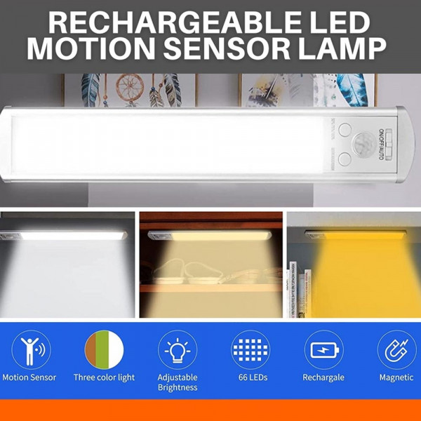 40 см LED лампа SILVER FA555 с датчик за движение и вградена батерия, няколко режима на работа, LED MOTION SENSOR LIGHT SOGO SD-333