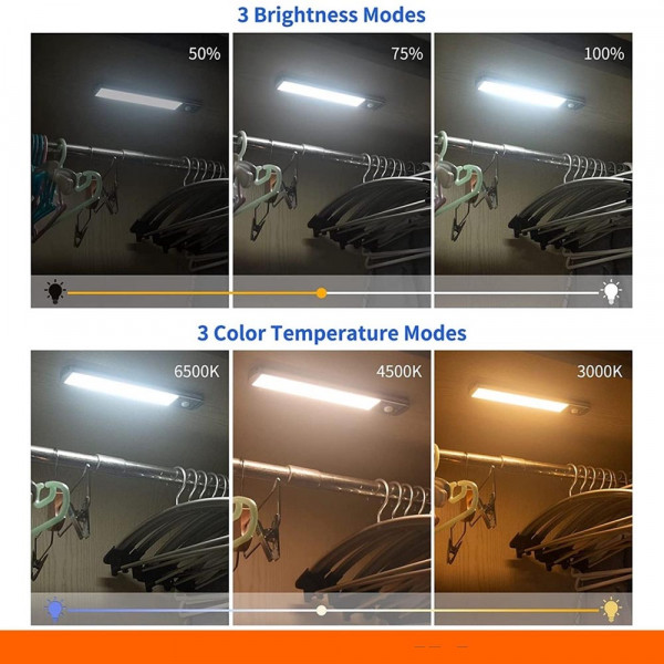40 см LED лампа SILVER FA555 с датчик за движение и вградена батерия, няколко режима на работа, LED MOTION SENSOR LIGHT SOGO SD-333