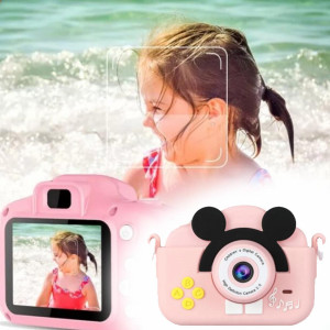 💟Детска дигитална РОЗОВА камера-фотоапарат с ослепителен дизайн и гумено калъфче MINI MAUS, 1080P
