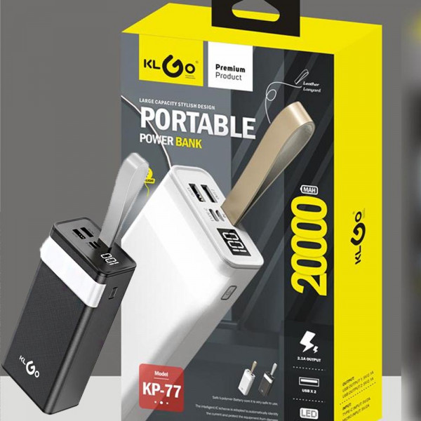 KLGO преносима батерия 20000mAh  KP-77, Power Bank