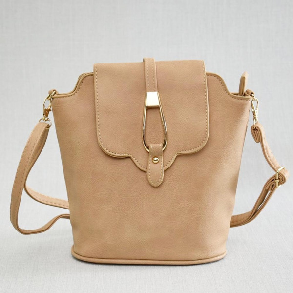 Компкатна дамска чанта от еко кожа BEIGE 1499