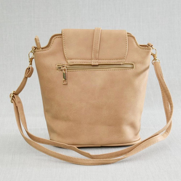 Компкатна дамска чанта от еко кожа BEIGE 1499